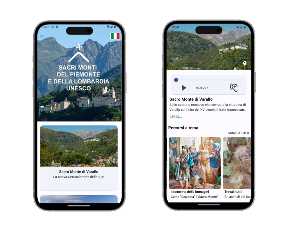 App Sacri Monti in Piemont und der Lombardei, Unesco-Weltkulturerbe